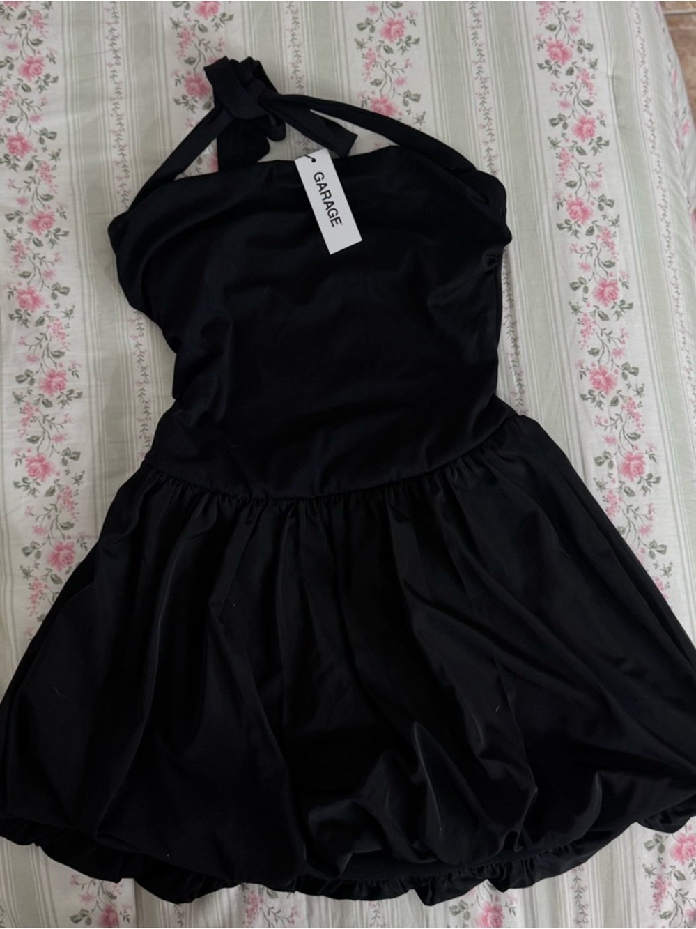 Garage Black Halter Bubble Dress